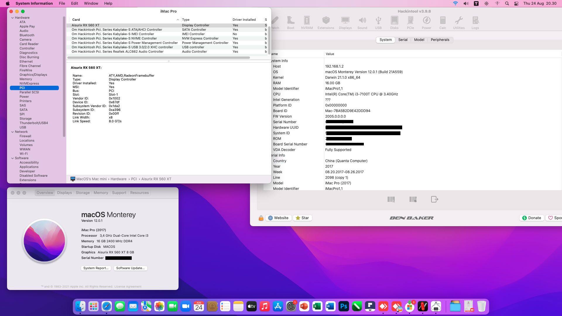 EFI H110 Hackintosh Intel i3-7100T Monterey 12.0.1 OC