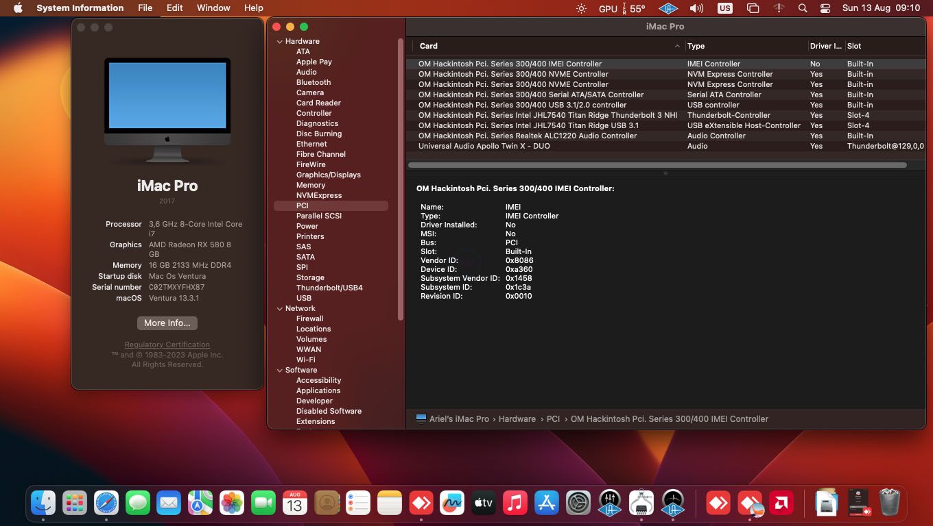 EFI GIGABYTE Z390 Hackintosh Intel i7 9700K Ventura 13.3.1 OC