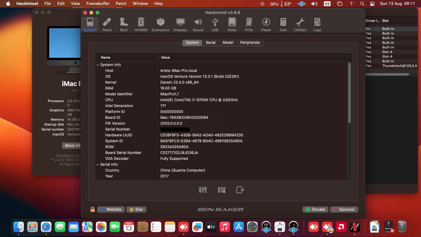 EFI GIGABYTE Z390 Hackintosh Intel i7 9700K Ventura 13.3.1 OC - Gambar 7
