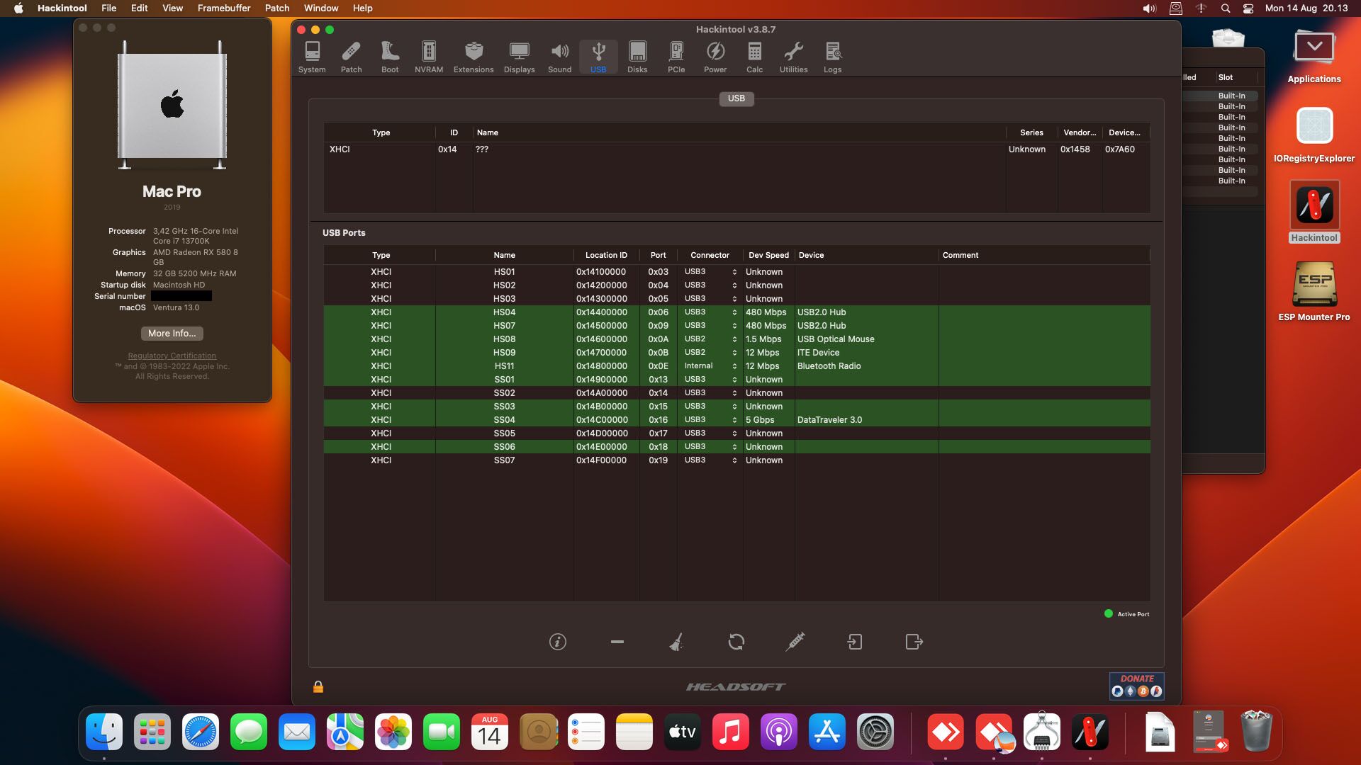 EFI GIGABYTE Z790 Hackintosh Intel i7 13700K Ventura 13.0 OC - Gambar 6
